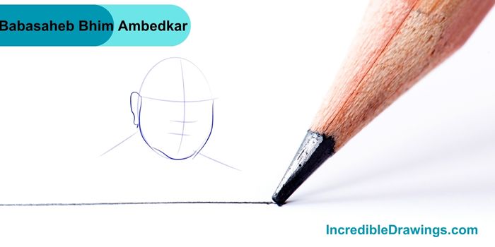 How to draw Babasaheb Bhim Ambedkar face step by step