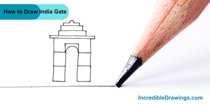 How to Draw INDIA Gate Step By Step