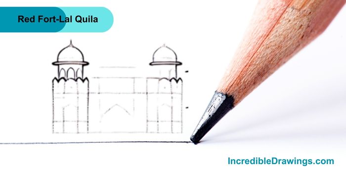 How to draw "Red Fort-Lal Quila" step by step