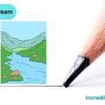 How to draw Flowing river stream step by step