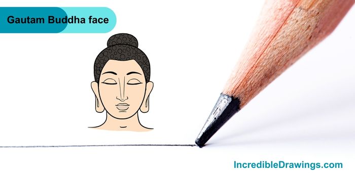 How to Draw Gautam Buddha Face step by step