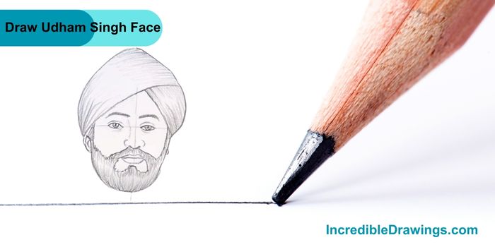 How to draw shaheed Udham Singh face step by step