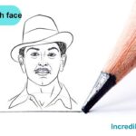 How to Draw Shaheed Bhagat Singh Face step by step