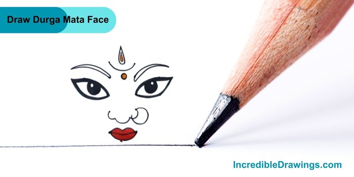 How to Draw Durga Mata Face step by step