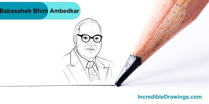 How to draw Babasaheb Bhim Ambedkar face step by step