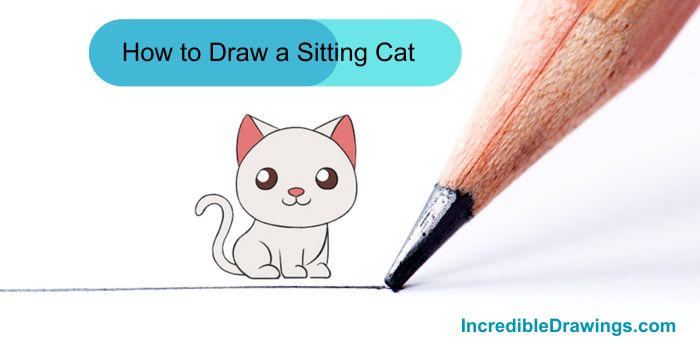 How to draw a sitting cat step by step